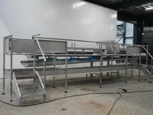 2009 Loma/Boldt transportband met metaaldetector op bordes