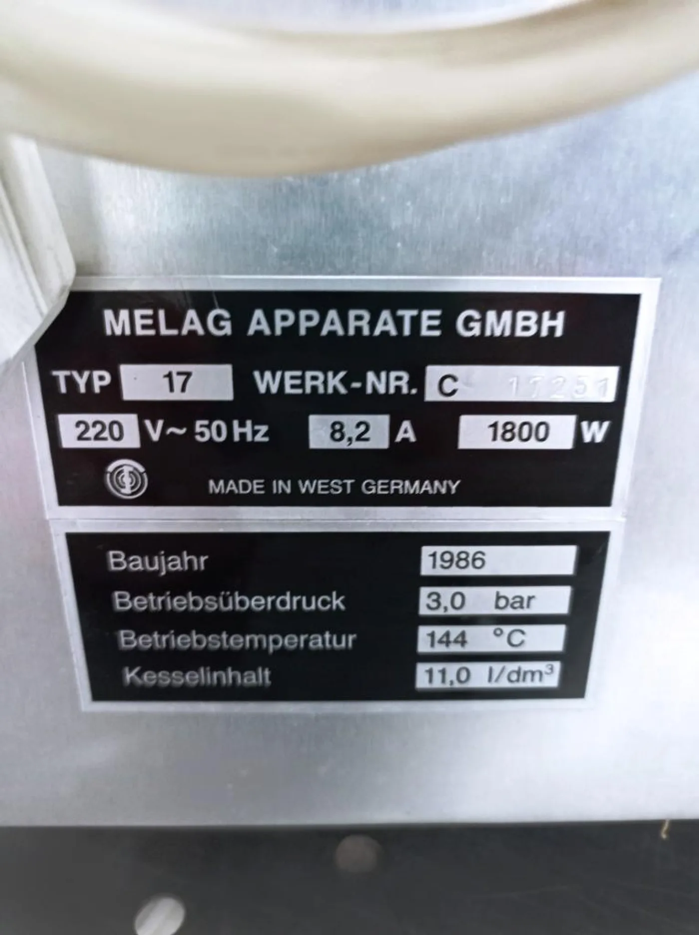 AUTOCLAVE STERILIZZATORE DA LABORATORIO – MELAG – MOD. TYP 17 - 8