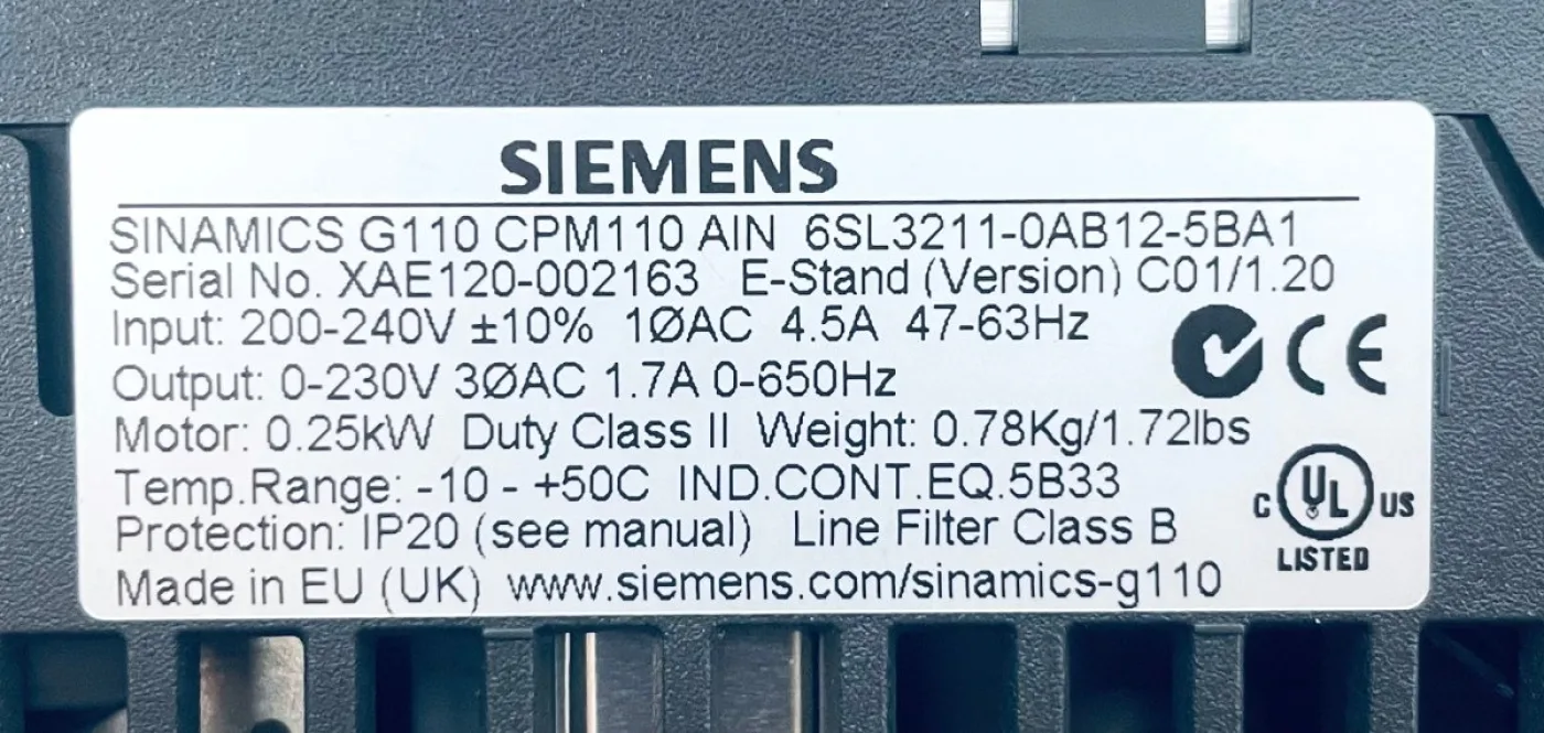 Siemens 6SL3211-0AB12-5BA1 SINAMICS XAE120-002163 - 4