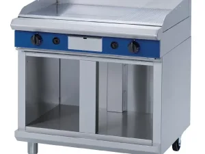 Blue Seal Evolution Chrome 1/3 Ribbed Griddle with Cabinet Base Nat Gas 900mm GP516-CB/N - islandcatering
