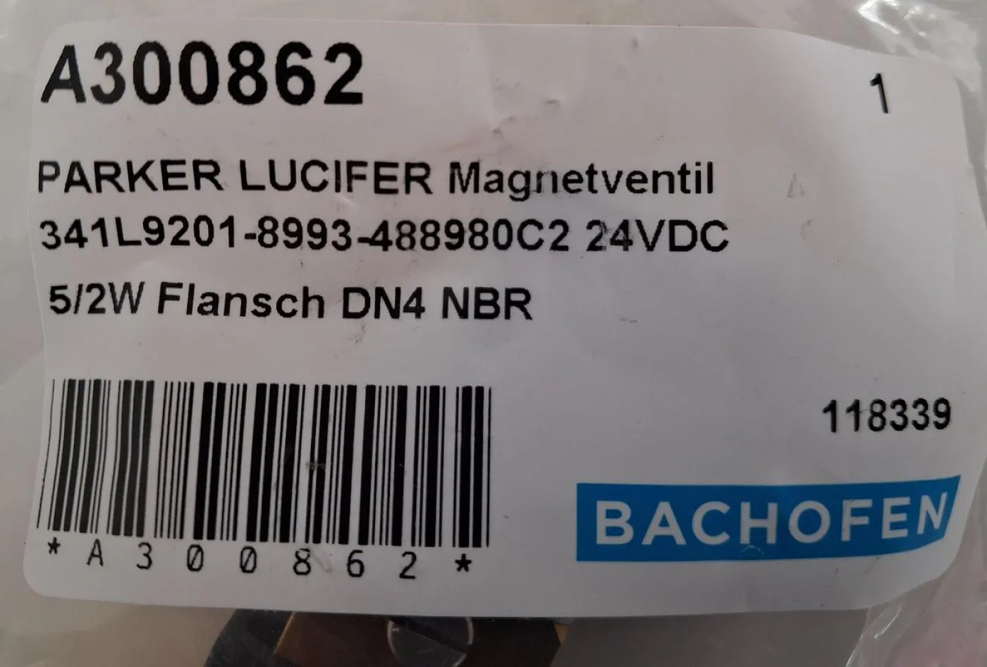 Parker Lucifer 341L9201 Magnetventil 5/2-Wege DN4 24 VDC - 6