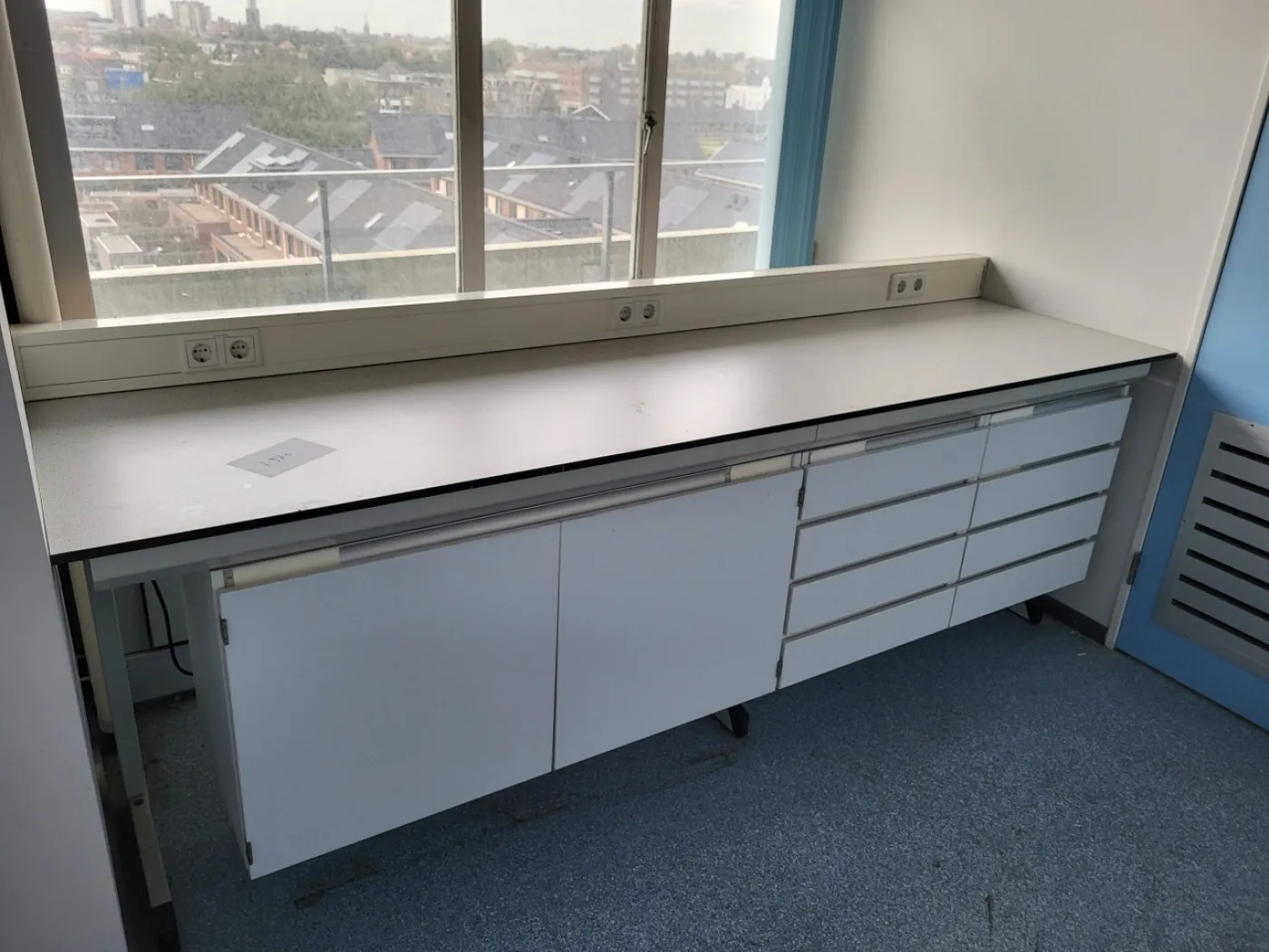 1970 - Used S+B Laboratory wall table (265 cm) - 1