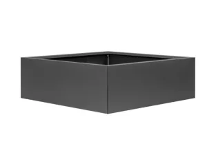 Bloembak Vlak Antraciet - 40 cm hoog