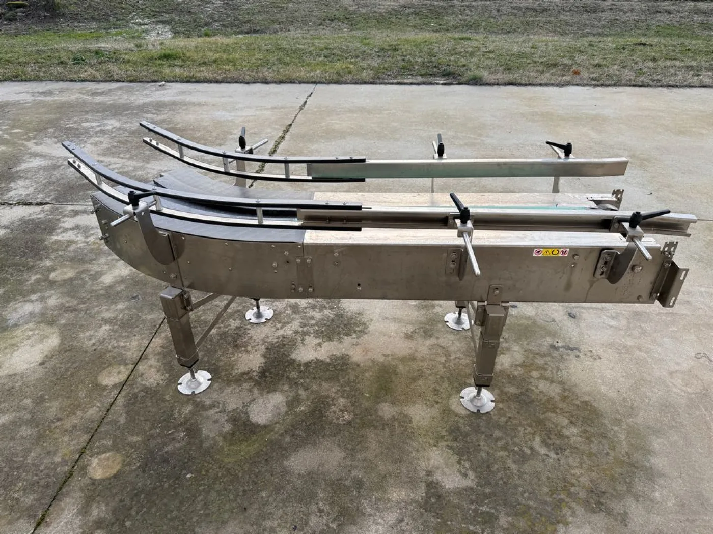 CHAIN RETURN ROLLER CONVEYOR WITH CURVE IN STAINLESS STEEL, SECOND HAND EQUIPMENT - 1
