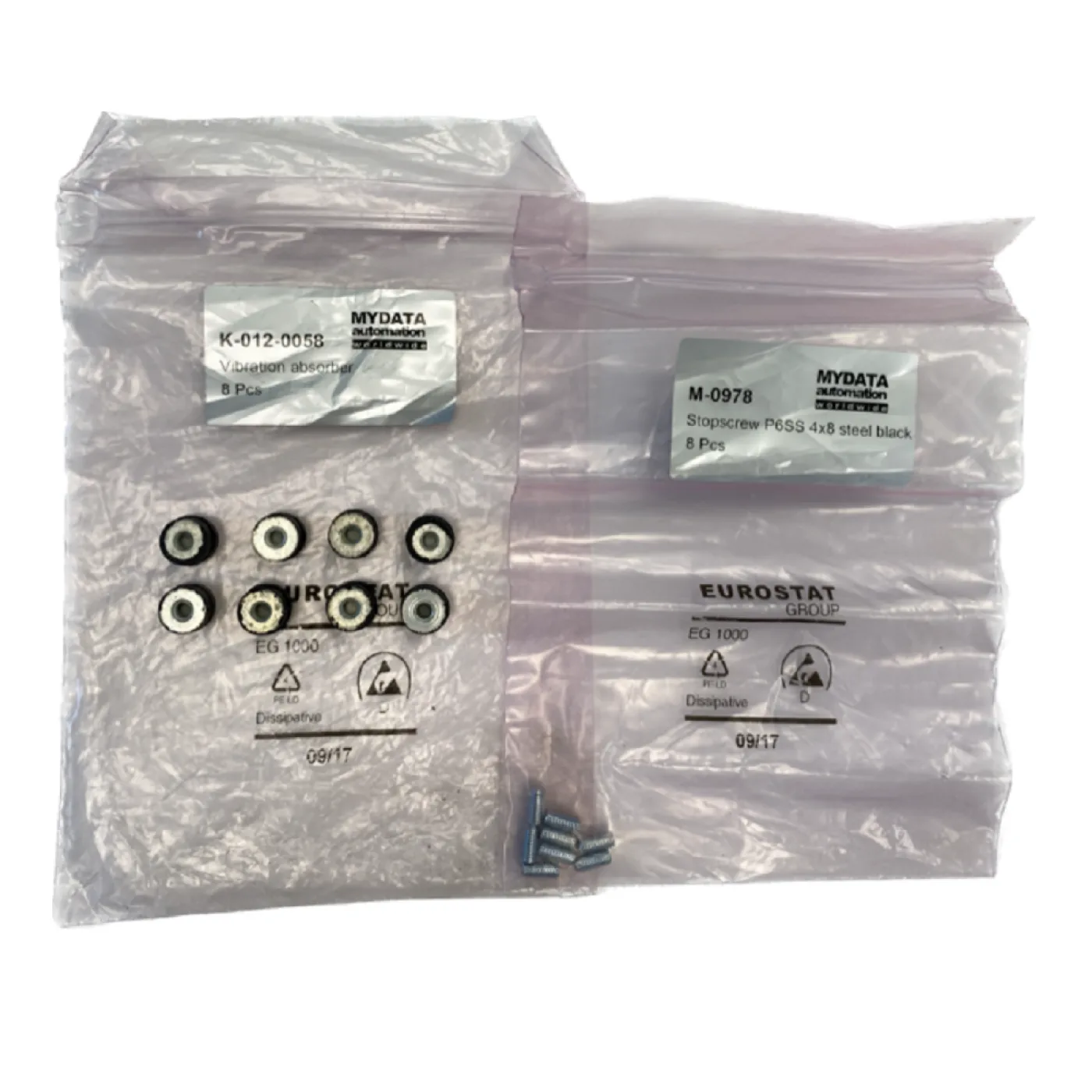 KT-K-012-0058SET MYDATA - Set: Vibration absorber (8pcs) including Stopscrews P6SS 4x8 steel (8pcs) - 1