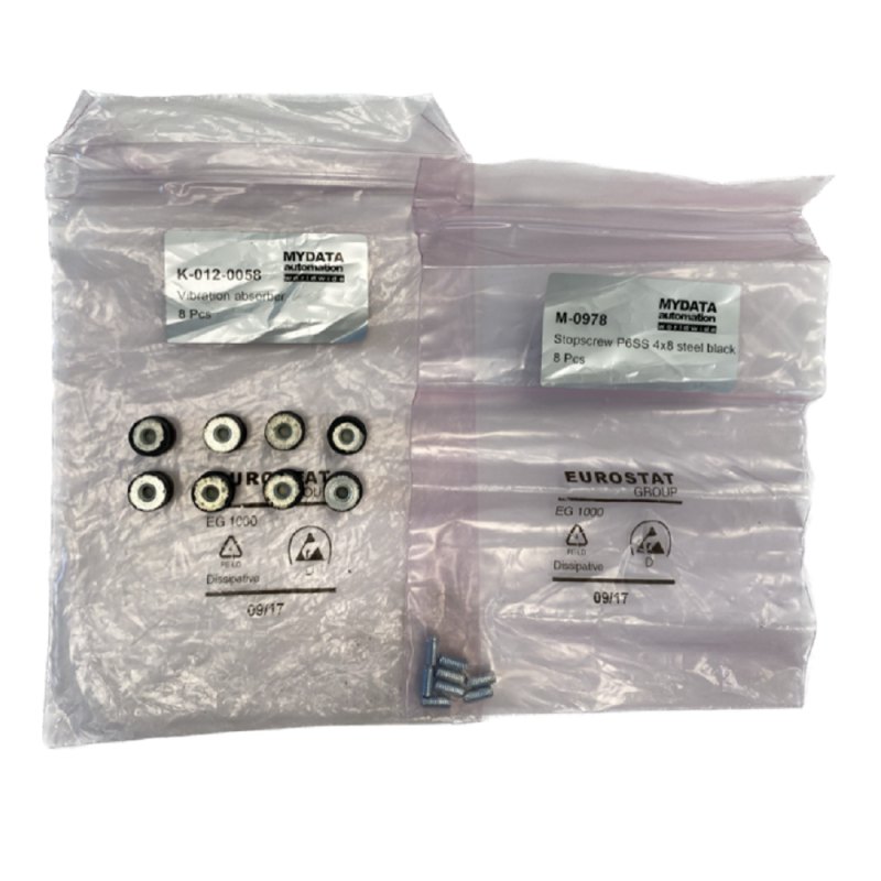 KT-K-012-0058SET MYDATA - Set: Vibration absorber (8pcs) including Stopscrews P6SS 4x8 steel (8pcs)