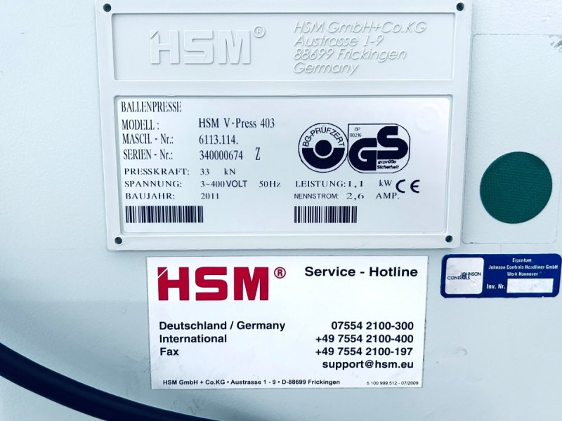 HSM Ballenpresse V-Press 403
