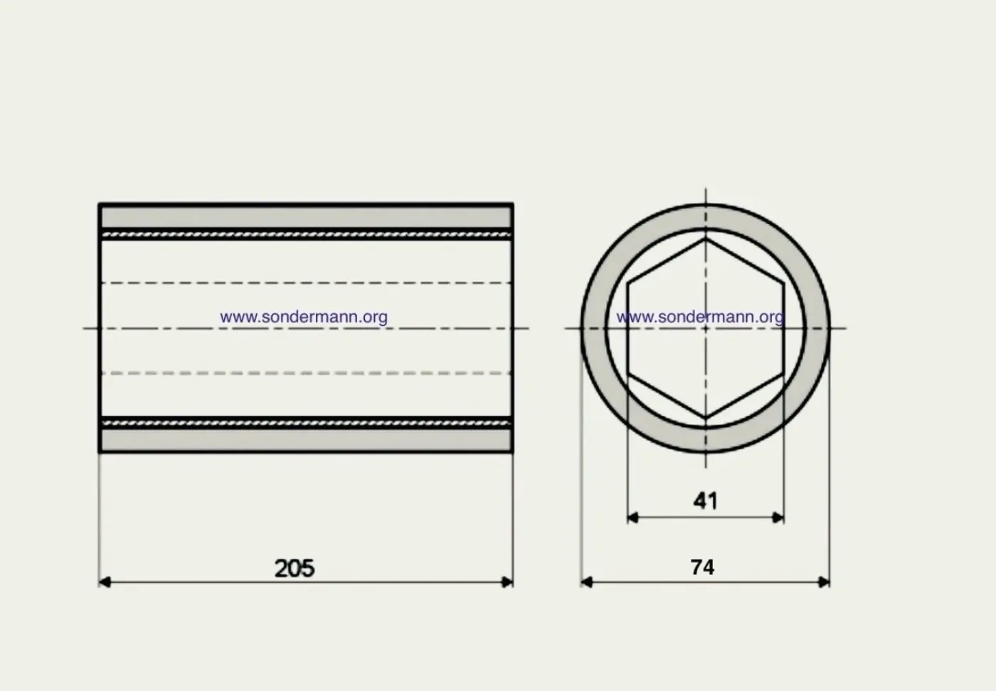 3 Stück -Martin Vorschubrollen 74 x 205 mm für T31 T41 Dickenhobelmaschine - 8