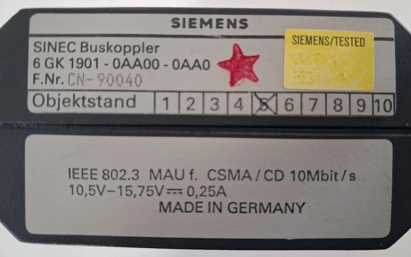 Siemens SINEC Buskoppler 6GK1901-0AA00-0AA0 - 8
