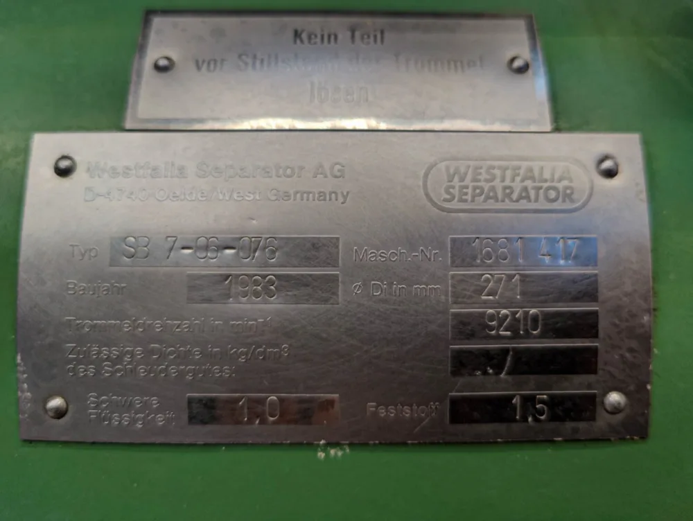 Westfalia SB 7-06-076 - Separator