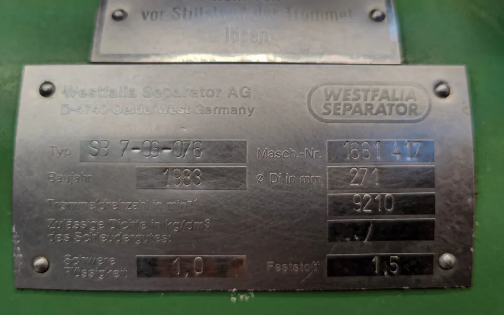 Westfalia SB 7-06-076 - Separator