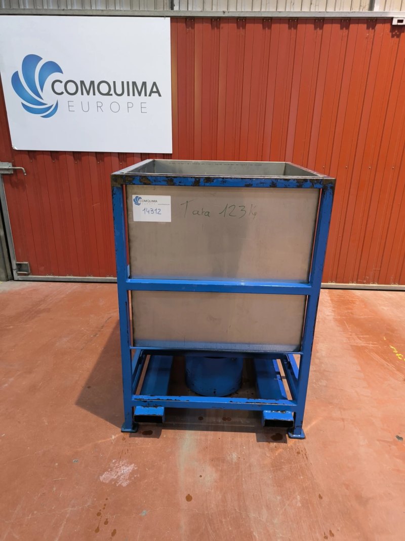 STACKABLE SQUARE TANK STAINLESS STEEL 485 LITERS