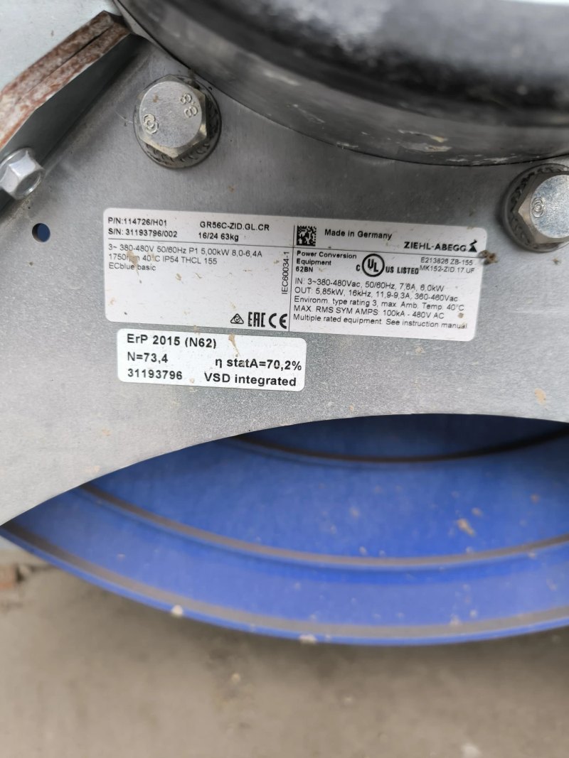 AIR EXTRACTION SYSTEM WITH RADIAL FAN Gr56C.ZID.GL.CR 5 kW WITH AIR FILTERS