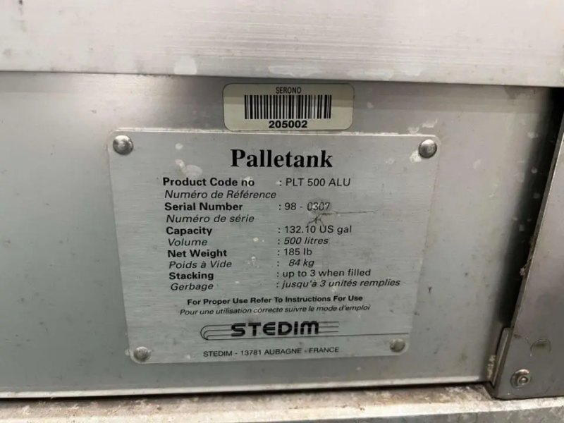 USED STEDIM PLT 500 ALU REMOVABLE DRAWER 500 LITERS