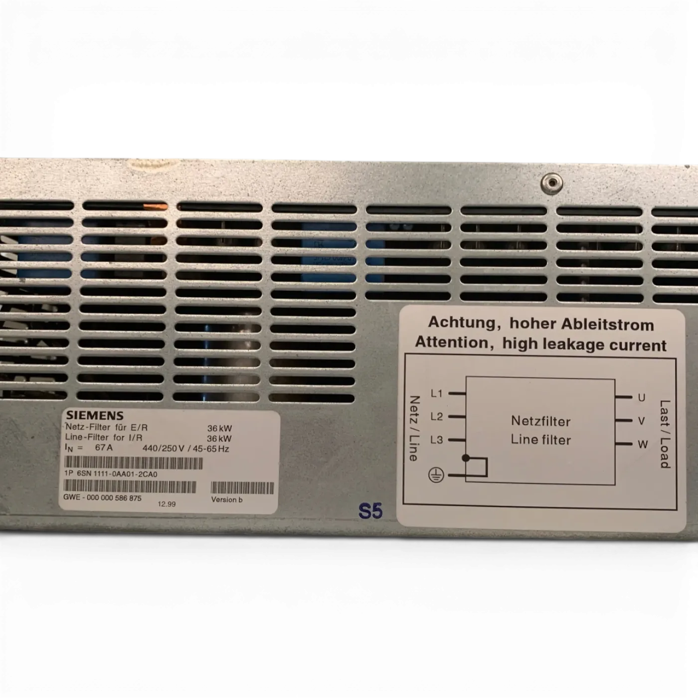 SIEMENS Netz-Filter (I/R) 36kW 6SN111-0AA01 Art.-Nr. 6SN111-0AA01 - 4