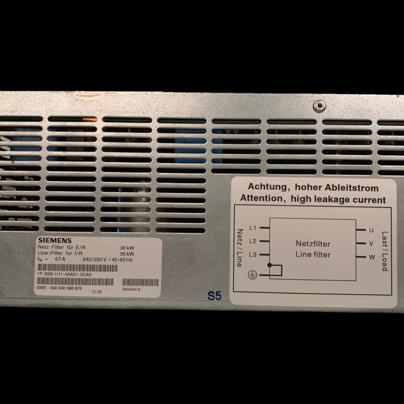 SIEMENS Netz-Filter (I/R) 36kW 6SN111-0AA01 Art.-Nr. 6SN111-0AA01