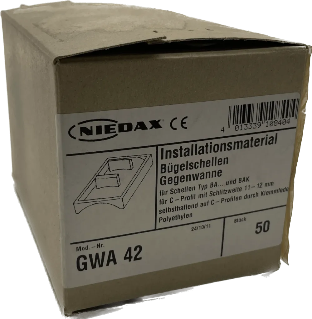 NIEDAX GWA42 Gegenwanne Hammerfuß-Bügelschelle
