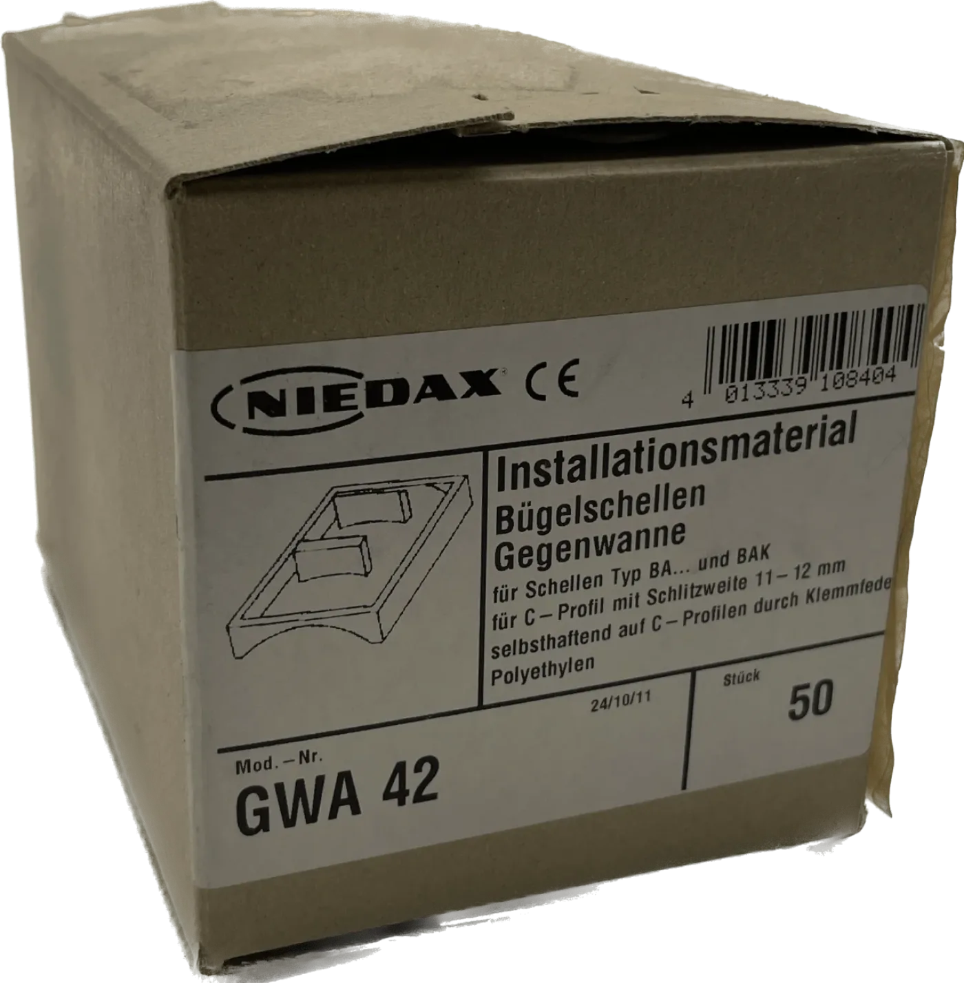 NIEDAX GWA42 Gegenwanne Hammerfuß-Bügelschelle - 1