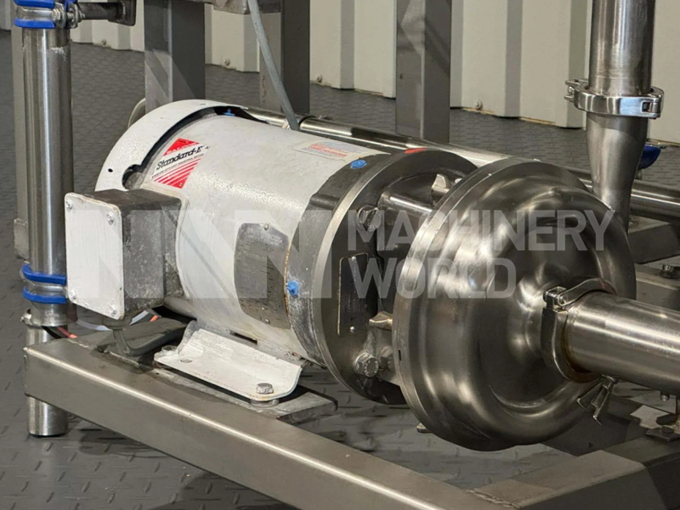 750 Litre Single CIP Cold Wash Tank with 3HP Centrifugal Pump mounted on Skid - 6
