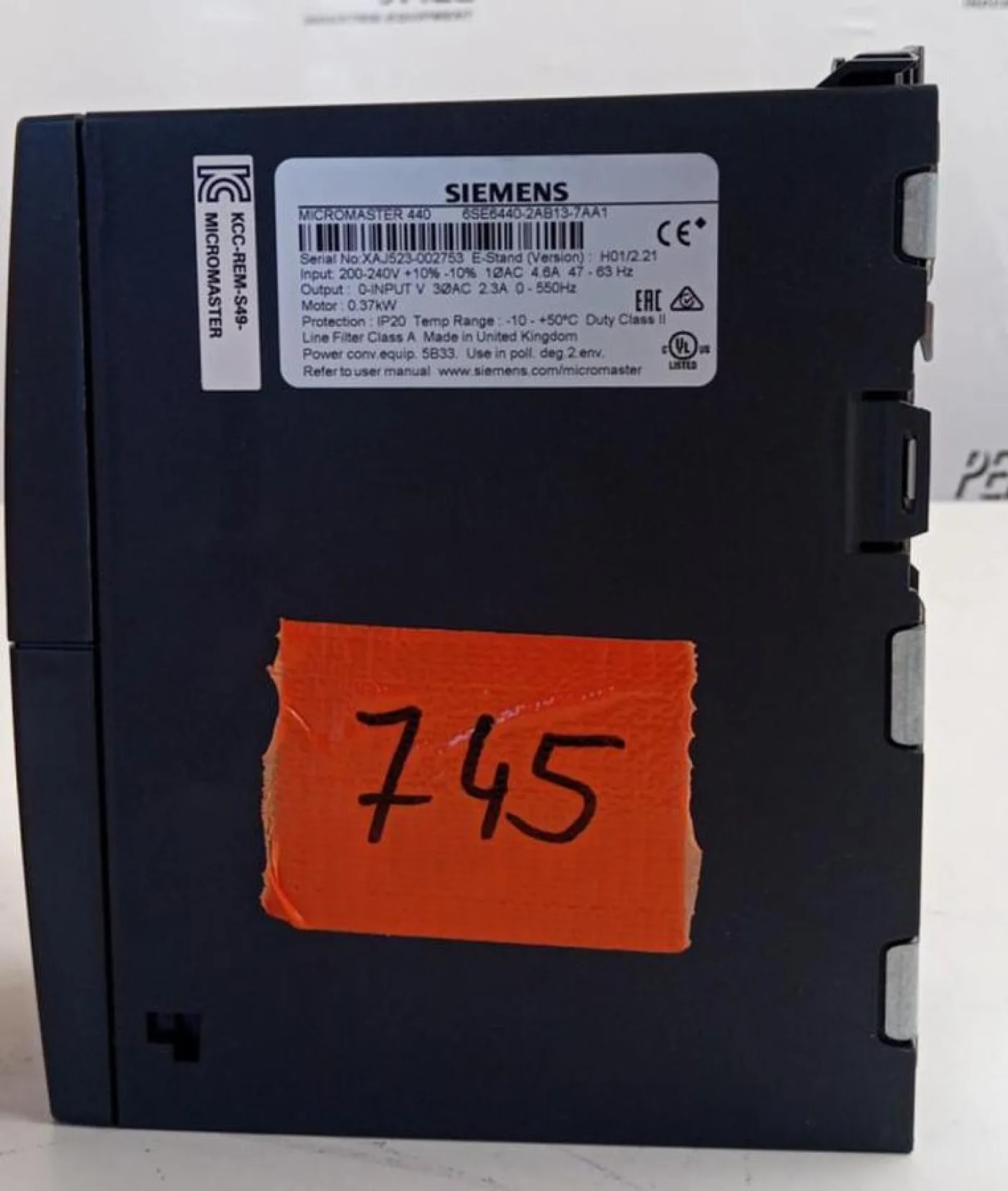 Siemens MICROMASTER 440 6SE6440-2AB13-7AA1 Frequency Converter - 3