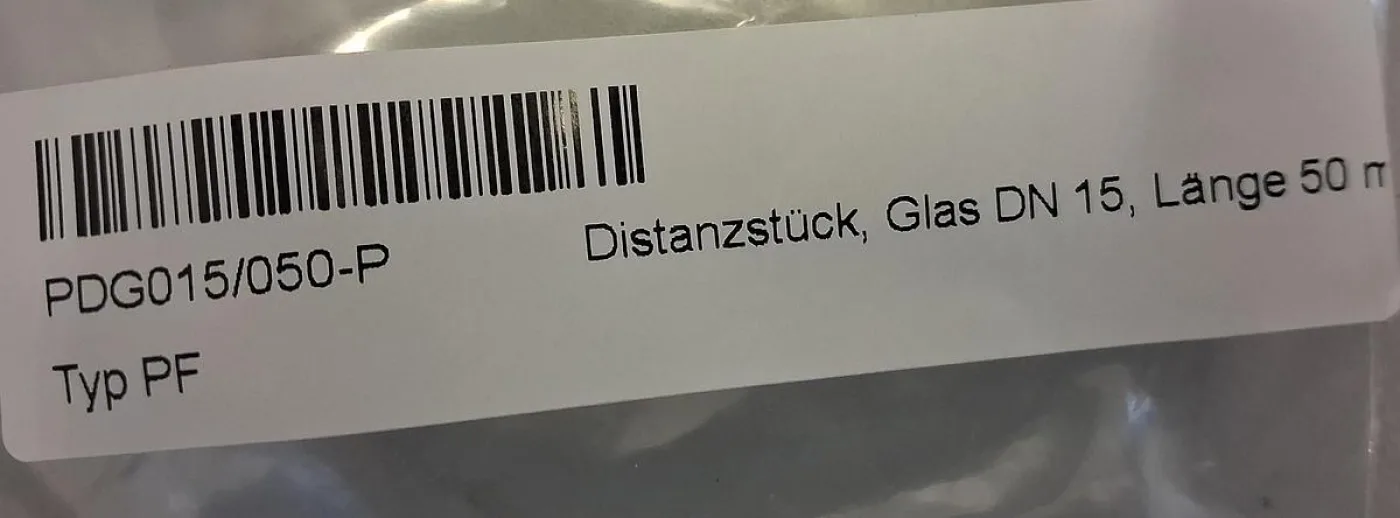 Normag Distanzstück aus Glas Typ PDG015/050-P DN15 Länge 50 mm - 5