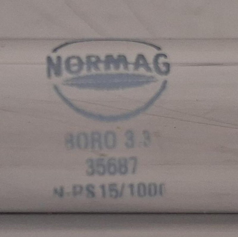Normag-Glasrohr vom Typ PP015/1000-P DN15, 1000 mm