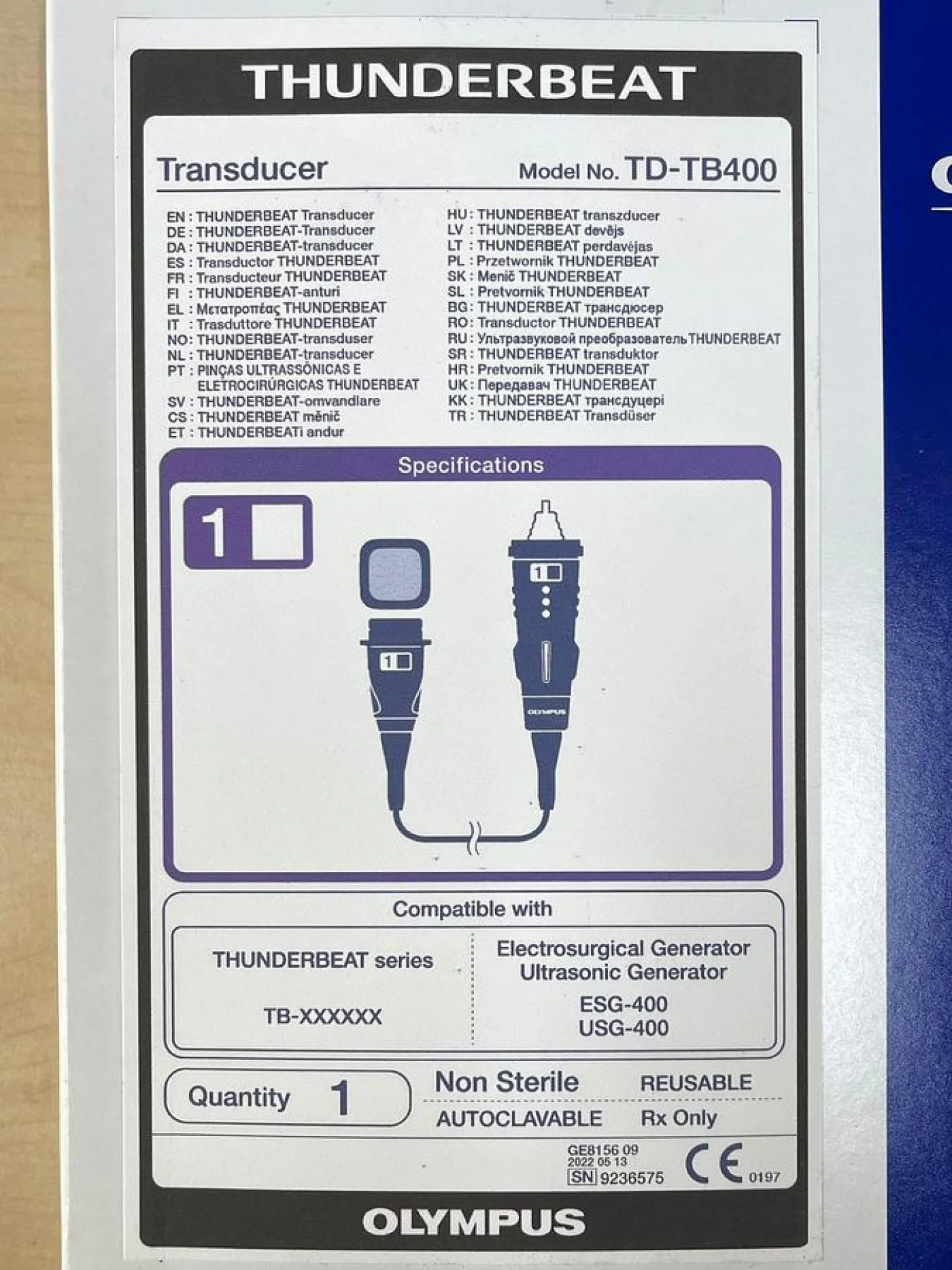 Olympus Thunderbeat Model: TD-TB400 YOM: 2022 -3 pieces - 3