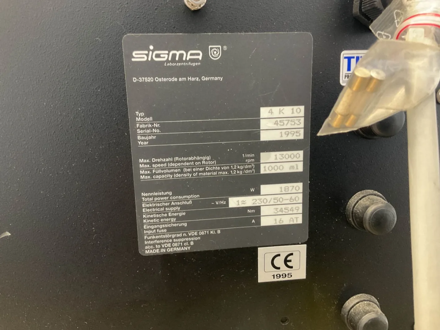 Sigma 4k10, Lab centrifuge - Miscellaneous - 7