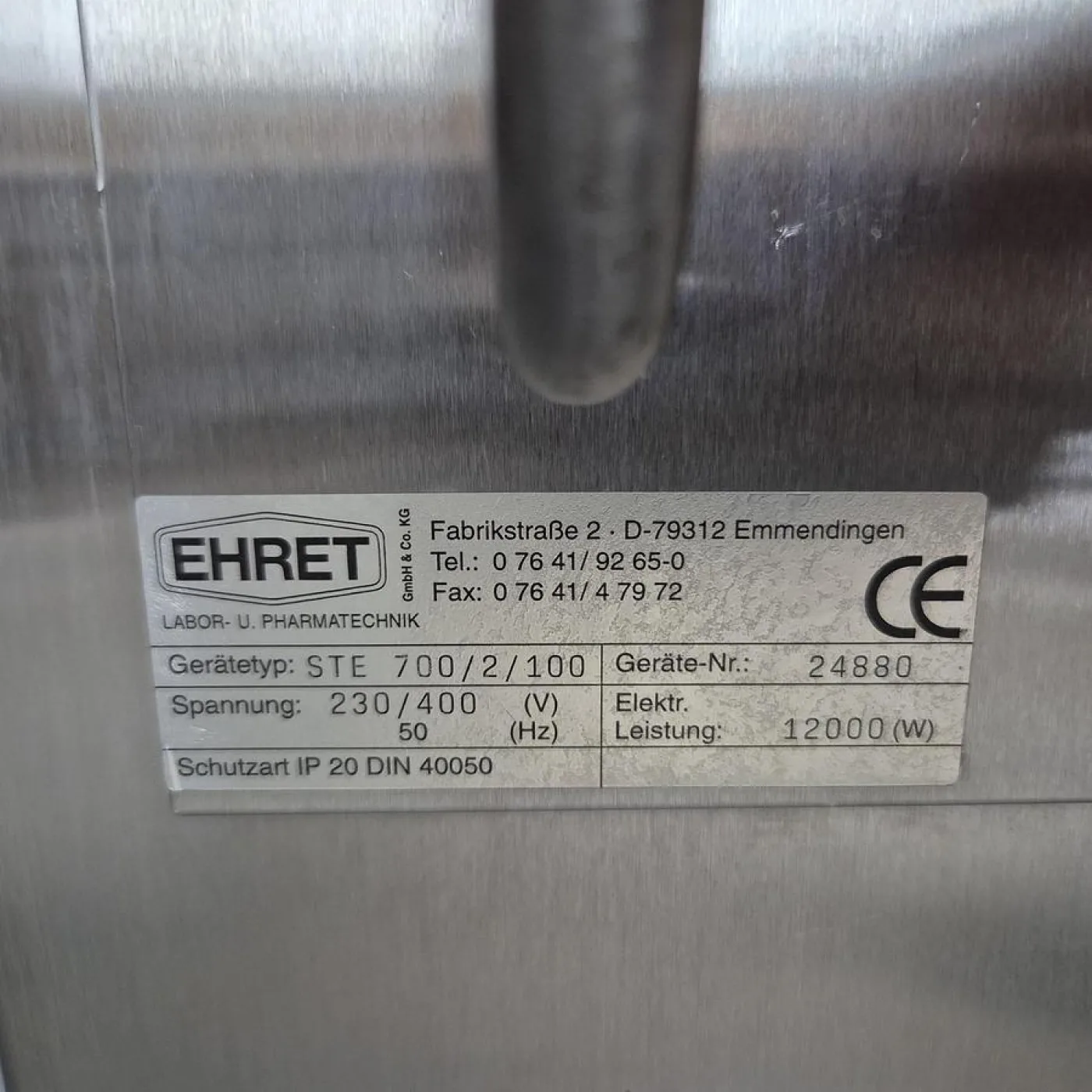 EHRET Dampfsterilisator vom Typ STE 700/2/100 - 4