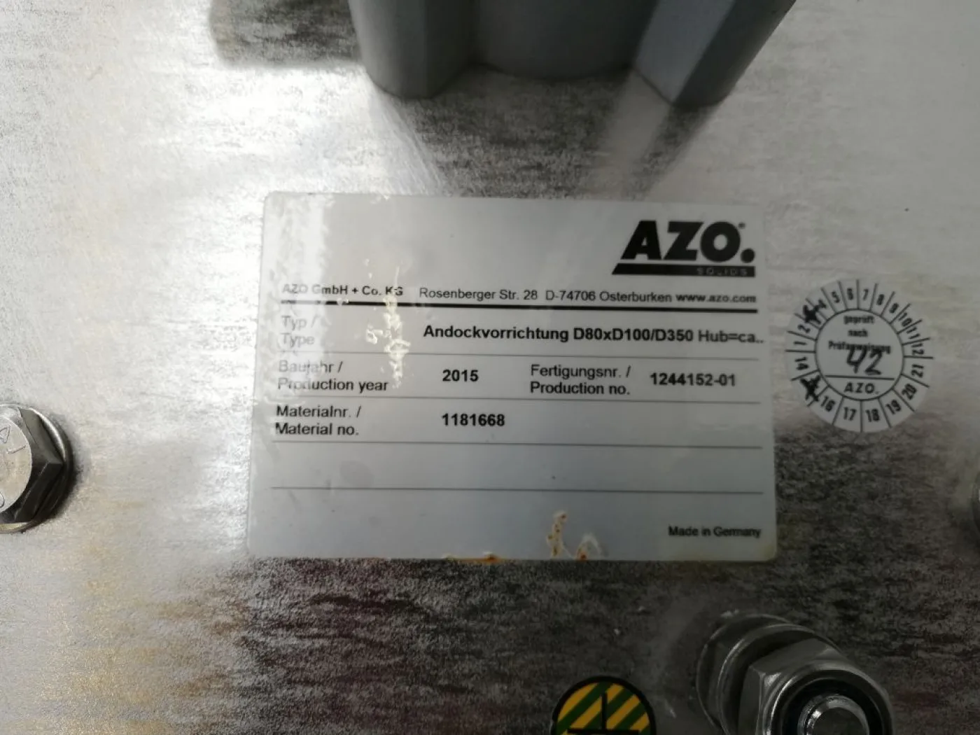 AZO Docking device D80XD100/D350 - Powder filler - 3