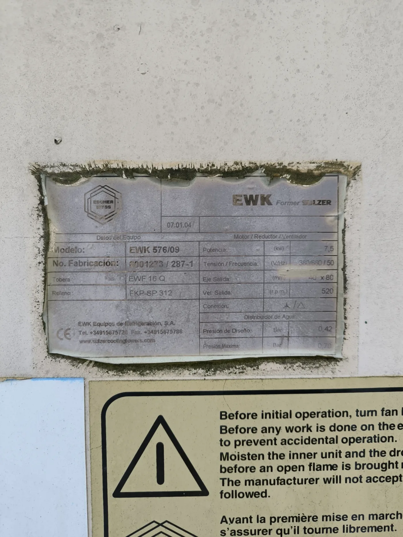 USED SULZER-ESCHER EWK 576-09 COOLING TOWER - 3