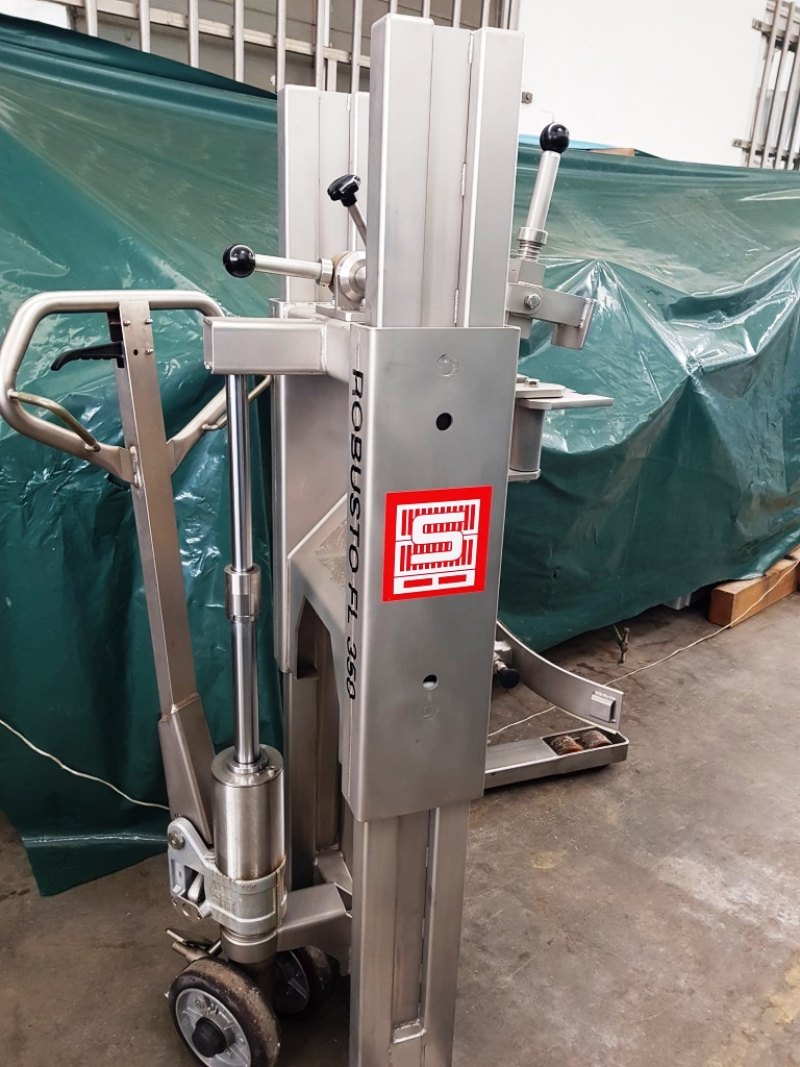 TRANSPALLET SANITARIO PER SOLLEVAMENTO / RIBALTAMENTO FUSTINI – SCHNEIDER – MOD. ROBUSTO FL 350