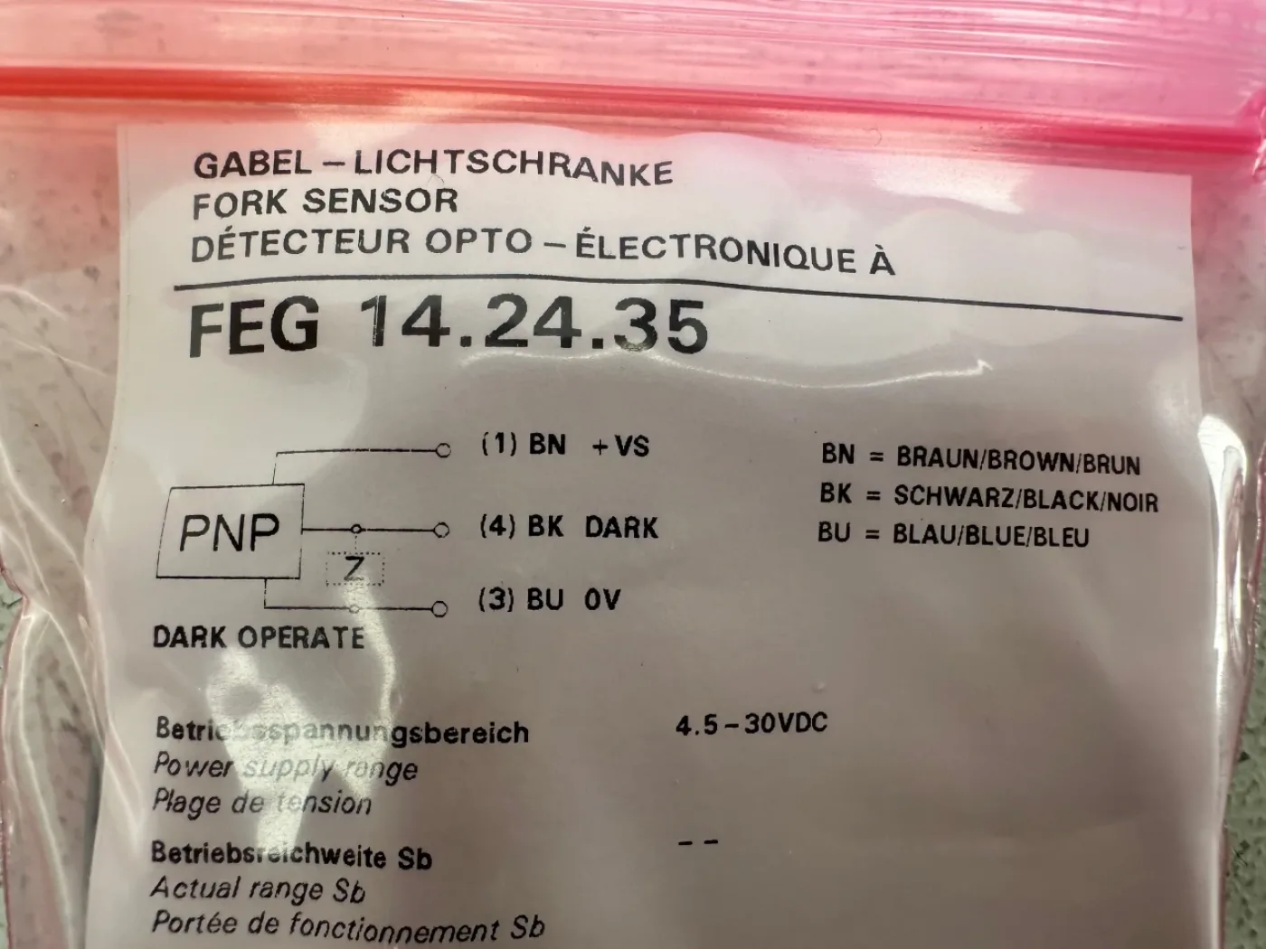 Baumer Gabel- / Winkel-Lichtschranke FEG14.24.35 - 3