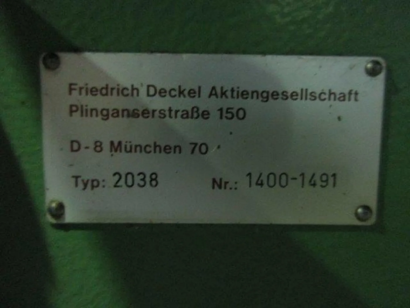 2038-1400 / ( FP 5 / 6 ) DECKEL - 5