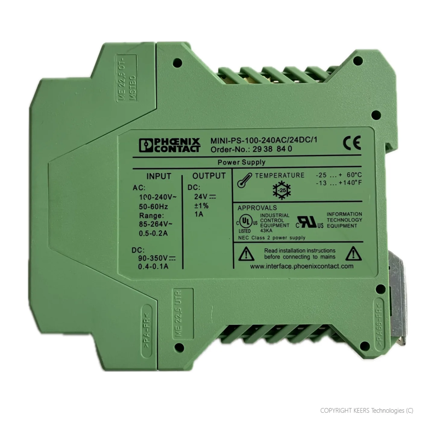 KT-MINI-PS-100-240AC/24DC/1 PHOENIX CONTACT MINI-PS-100-240AC/24DC/1 - 1