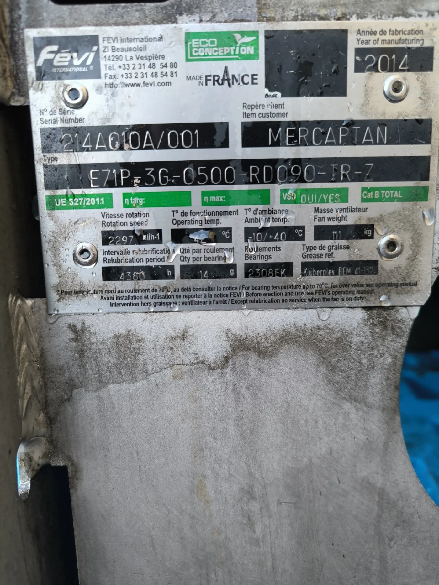 FEVI INDUSTRIAL FAN E71P-3G-0500-RD090-TR-Z - 6