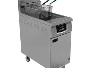 Falcon 400 Series Single Pan Twin Basket Gas Filtration Fryer Programmable with Fryer Angel Natural Gas - islandcatering