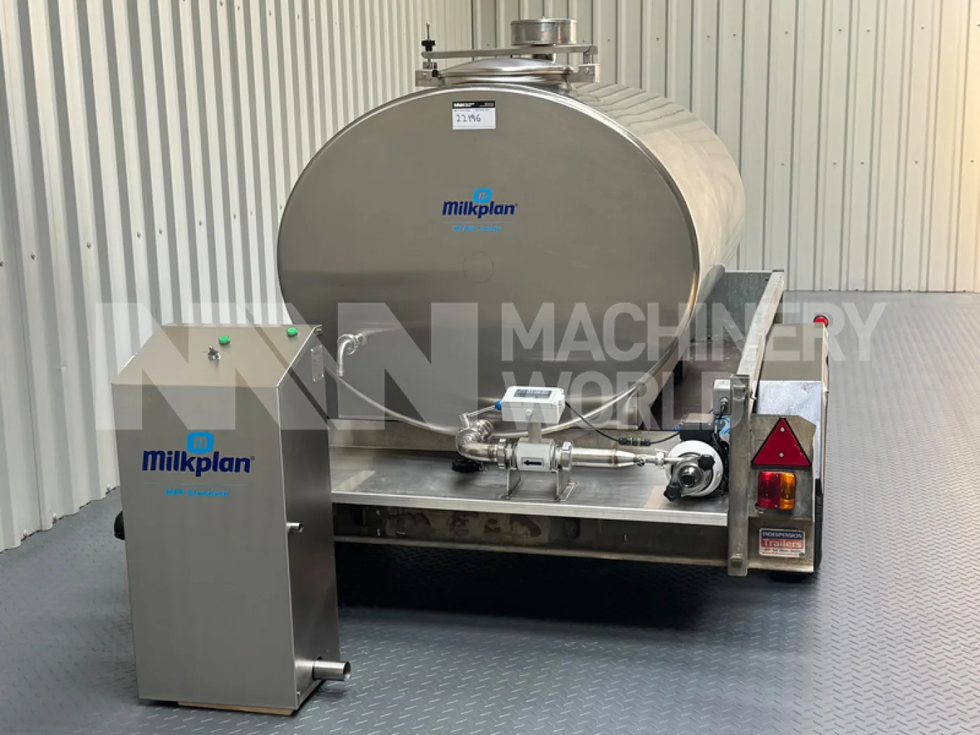 1,500 Litre Milkplan Horizontal Milk & Liquid Tank on Trailer with Pump, Flowmeter & CIP Cleaning System (Year 2022) - 3