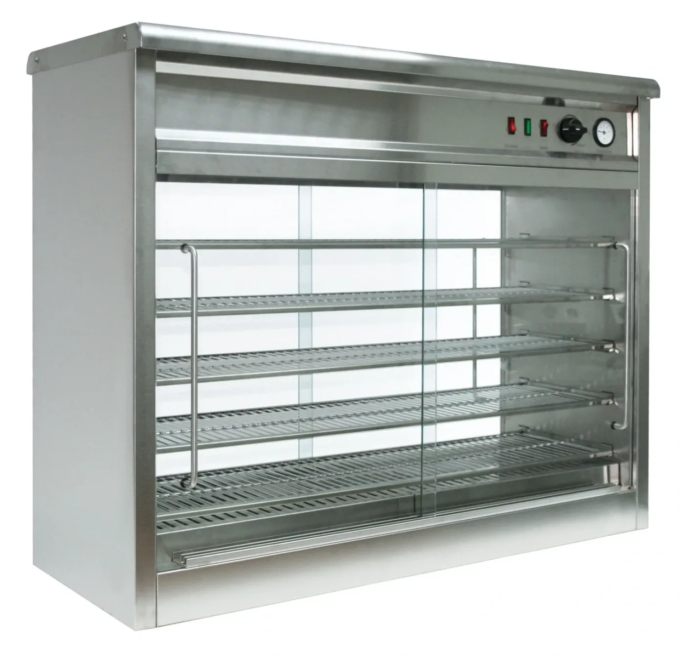 Parry Hot Hold PC140G electric pie cabinet glass front and rear 5 wire racks 140 pies 113cm. - islandcatering - 1