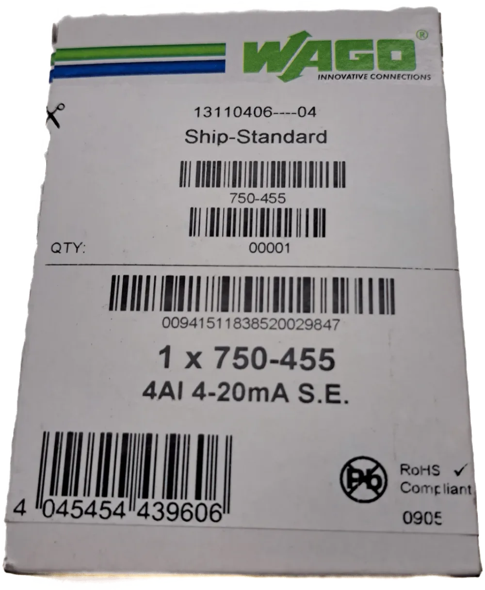 Wago 4-Kanal-Analogeingang 750-455