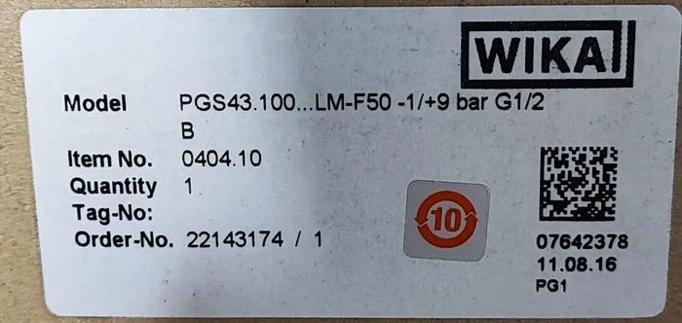 Wika PGS43.100…LM-F50 Druckmessgerät mit integrierter Kontakteinrichtung NEU - 2