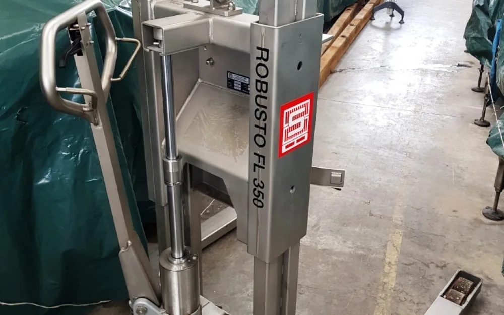 TRANSPALLET SANITARIO PER SOLLEVAMENTO / RIBALTAMENTO FUSTINI – SCHNEIDER – MOD. ROBUSTO FL 350