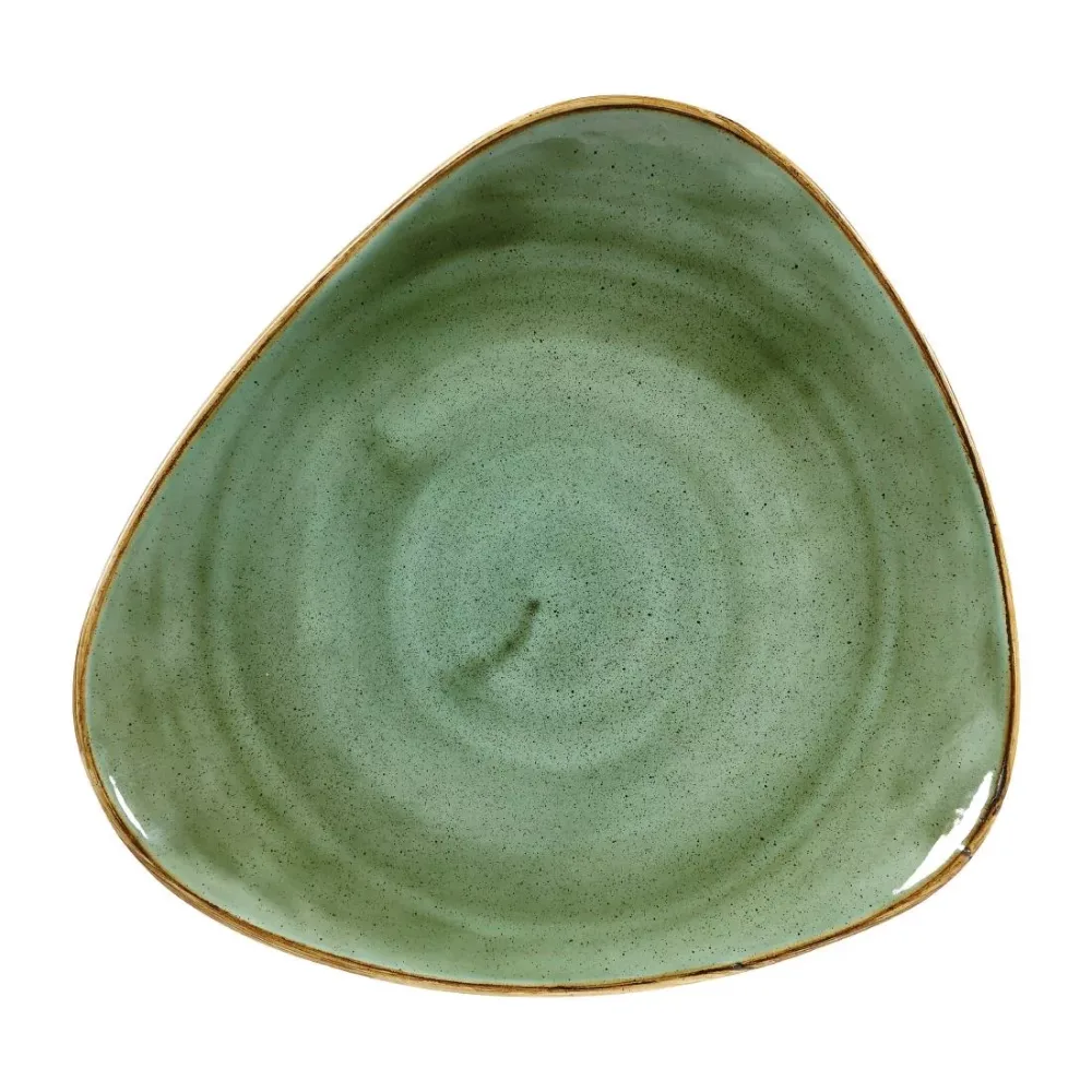 Churchill Stonecast Triangular Plates Samphire Green 311mm (Pack of 6) - islandcatering