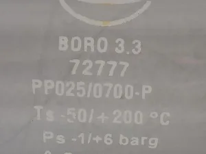 Normag Rohr DN 25, Länge 700 mm – Typ PF Borosilikatglasrohr