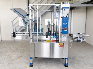 ADHESIVE LABELLING MACHINE MEB, MODEL ADL 02, WITH 2 STATIONS, SECOND HAND EQUIPMENT