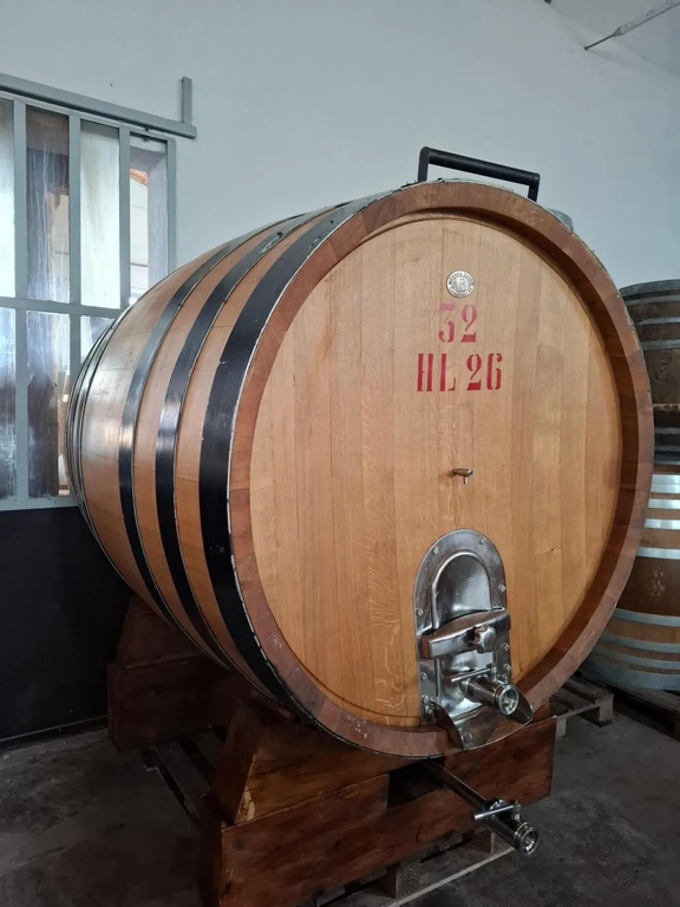 WOODEN CASK CAPACITY HL 26 ABOUT, FIRM VENETA BOTTI, WITH DOOR IN STAINLESS STEEL, SECOND-HAND EQUIPMENT - 3