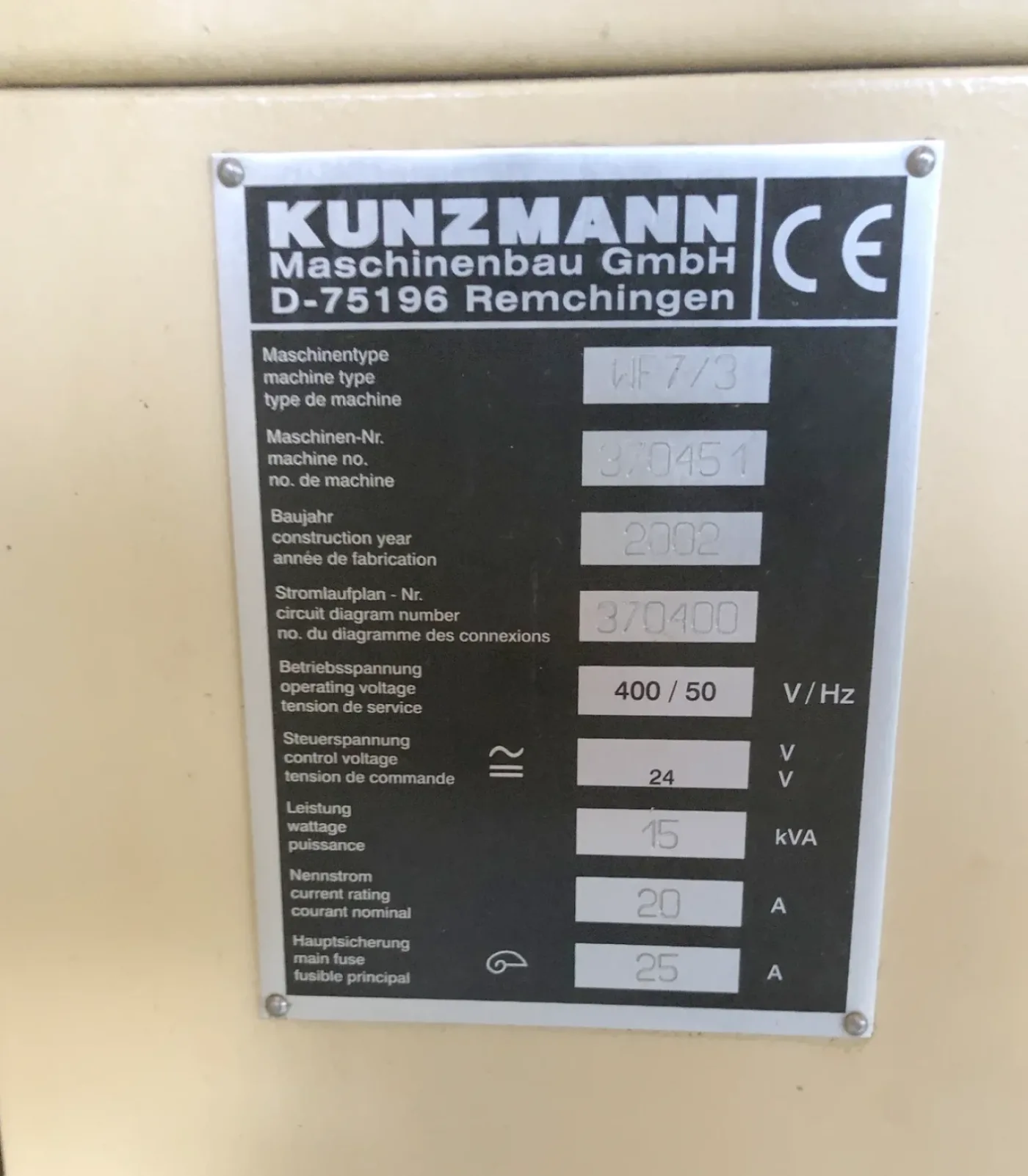 020607 - KUNZMANN WF 7/3 - 6