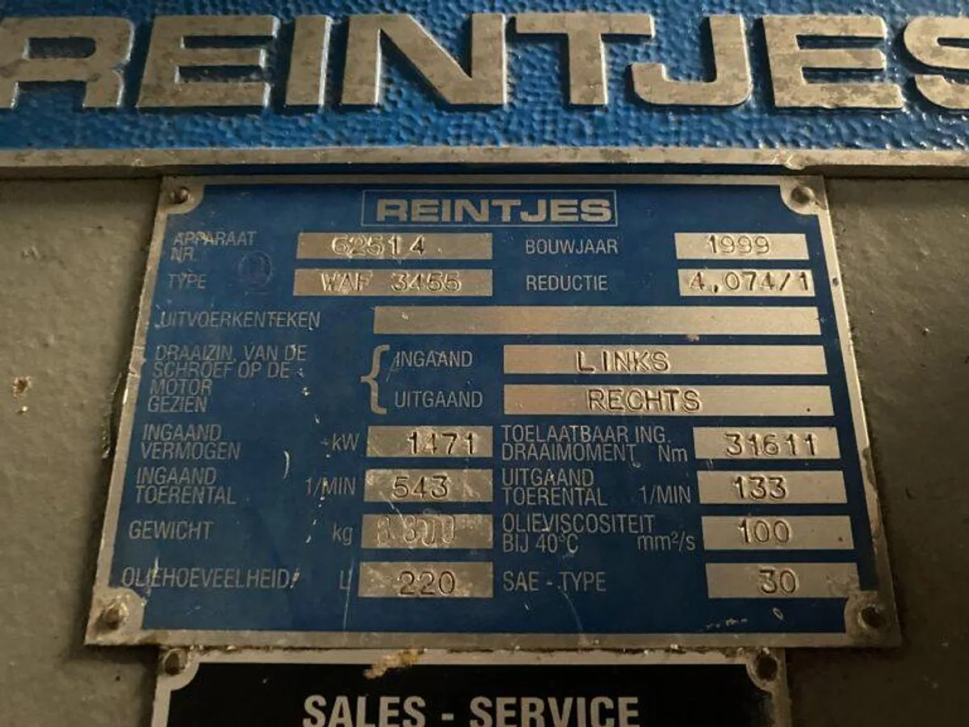 1999 REINTJES WAF 3455 GEARBOX - 2
