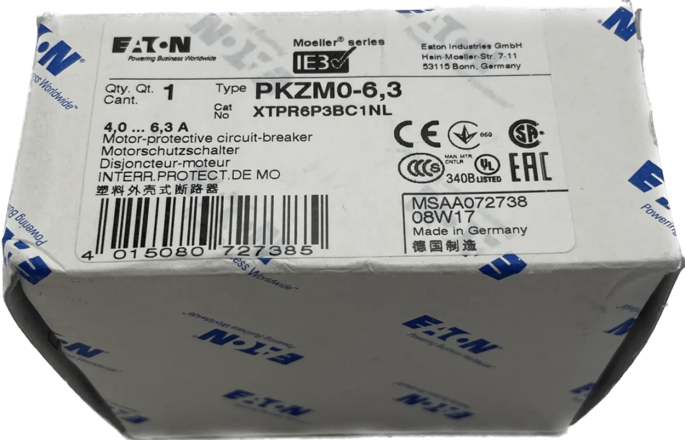 EATON Motorschutzschalter mit Drehschalter PKZM0-6,3 - 1