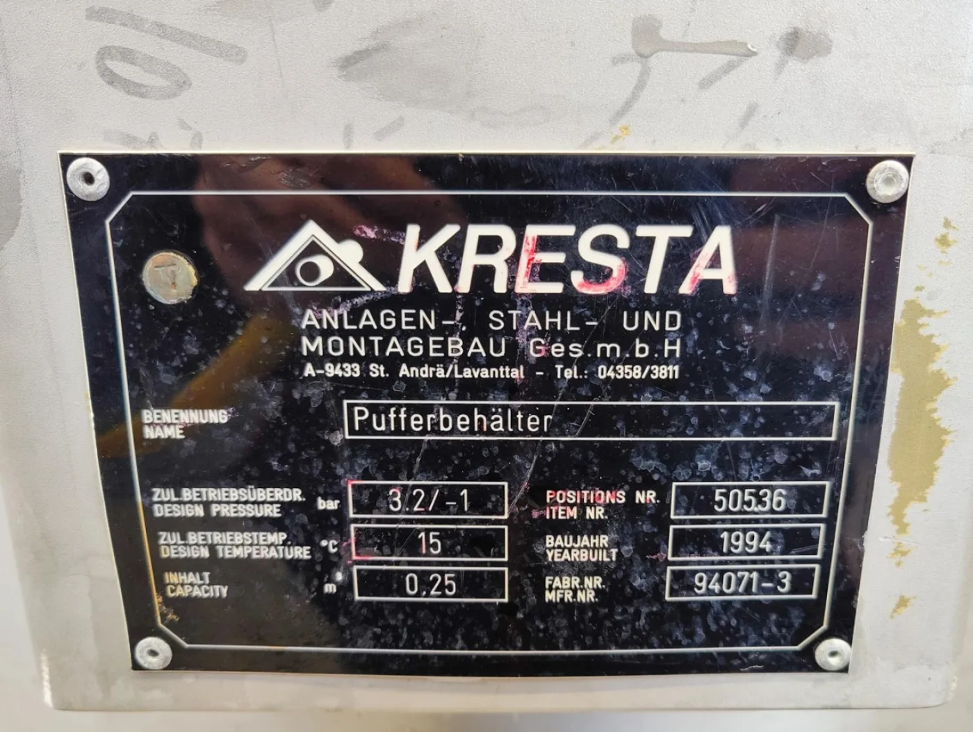 Kresta 250 l - Pressure vessel - 7